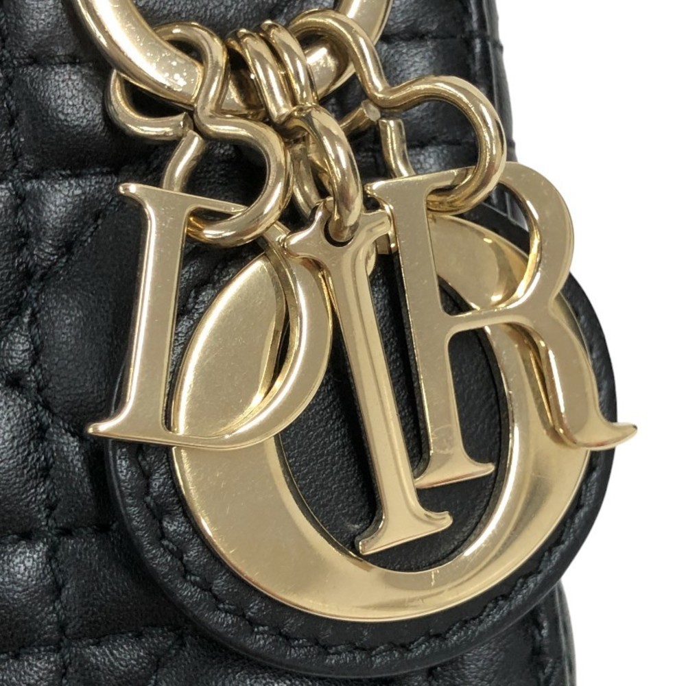 Christian Dior Lady Dior Micro Lambskin Shoulder Bag Black - Picture 10 of 16
